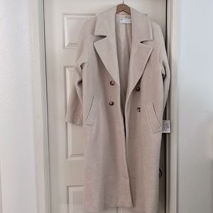 ASOS Design oversized boucle coat is in camel.